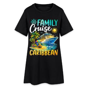 Croisière familiale dans les Caraïbes - Robe T-shirt Femme - noir - Devant