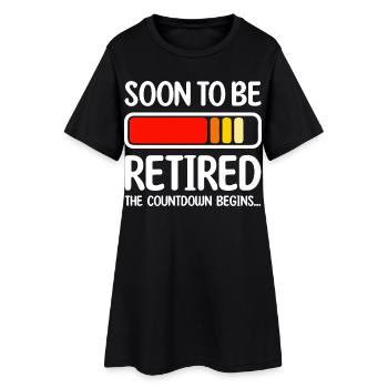 Bald im Ruhestand Der Countdown beginnt - Frauen T-Shirt-Kleid - Schwarz - Vorne