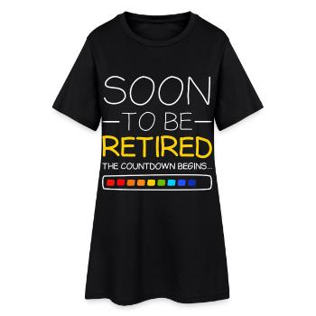 Bald im Ruhestand Der Countdown beginnt mit dem Ruhestand - Frauen T-Shirt-Kleid - Schwarz - Vorne