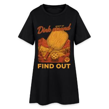 Pickleball-Spieler spielt herum, findet Liebe heraus - Frauen T-Shirt-Kleid - Schwarz - Vorne