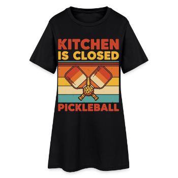 Pickleball Kitchen est fermé Joueur drôle - Robe T-shirt Femme - noir - Devant