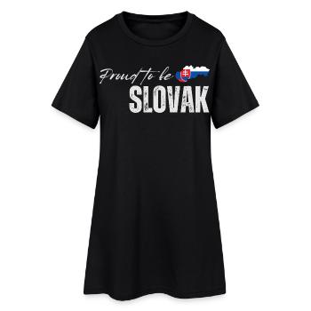 Stolzer Slowake, ich liebe die Slowakei - Frauen T-Shirt-Kleid - Schwarz - Vorne
