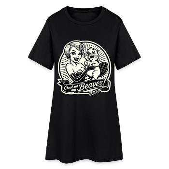 Logo Pin-Up des Beavers Rétro - Robe T-shirt Femme - noir - Devant