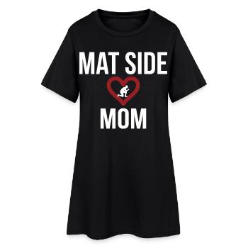 Mat Side Mom Herz Design - Frauen T-Shirt-Kleid - Schwarz - Vorne
