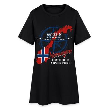 Cercle Arctique - Cadeau nature de vacances en Norvège - Robe T-shirt Femme - noir - Devant