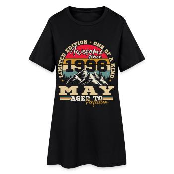 Mai 1996 Vintage Cadeau d'anniversaire - Robe T-shirt Femme - noir - Devant