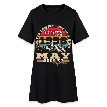 Mai 1956 Vintage Cadeau d'anniversaire - Robe T-shirt Femme - noir - Devant