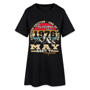 May 1976 Vintage Birthday Gift - Women’s T-Shirt Dress - black - Front