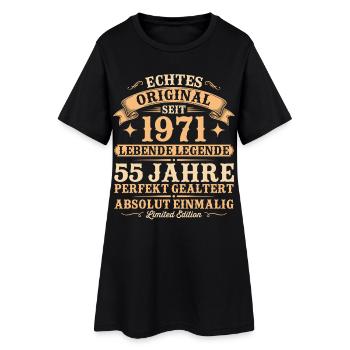 55. Geburtstag Original 1971 Jahrgang geboren - Frauen T-Shirt-Kleid - Schwarz - Vorne
