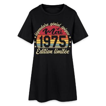 les légendes sont nées mai 1975 - Robe T-shirt Femme - noir - Devant