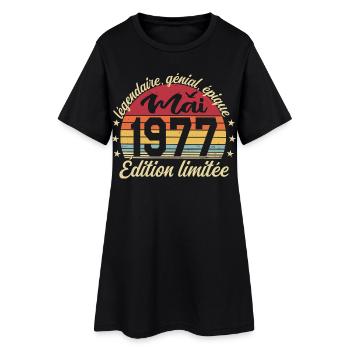 les légendes sont nées mai 1977 - Robe T-shirt Femme - noir - Devant