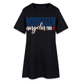 Excursion de pêche en Norvège 2026 - Cadeau de pêcheur - Robe T-shirt Femme - noir - Devant