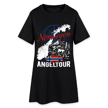 Norwegen Angeltour - Angler Geschenk - Frauen T-Shirt-Kleid - Schwarz - Vorne