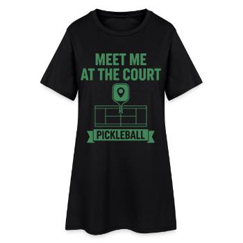 Joueur drôle de pickleball Meet Me At The Court - Robe T-shirt Femme - noir - Devant