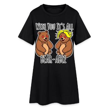 Les ours s’aiment ! Tout est supportable ! - Robe T-shirt Femme - noir - Devant