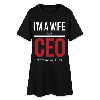 Femme et PDG, rien ne me fait peur - Robe T-shirt Femme - noir - Devant
