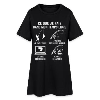  je vais pêcher Cadeau pêche Pêcheur  - Robe T-shirt Femme - noir - Devant