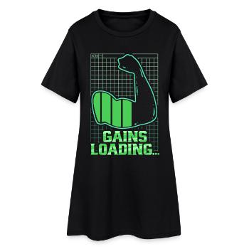 Salle d’entraînement Biceps Biceps : Gains de charge - Robe T-shirt Femme - noir - Devant