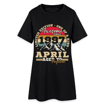 Avril 1997 Vintage Cadeau D'anniversaire - Robe T-shirt Femme - noir - Devant