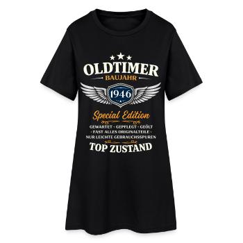 80. Geburtstag Geschenk Mann Oldtimer Vintage 1946 - Frauen T-Shirt-Kleid - Schwarz - Vorne