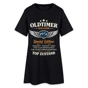 75. Geburtstag Geschenk Mann Oldtimer Vintage 1951 - Frauen T-Shirt-Kleid - Schwarz - Vorne