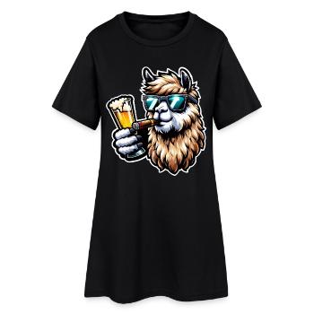 Alpaga de fête - Robe T-shirt Femme - noir - Devant