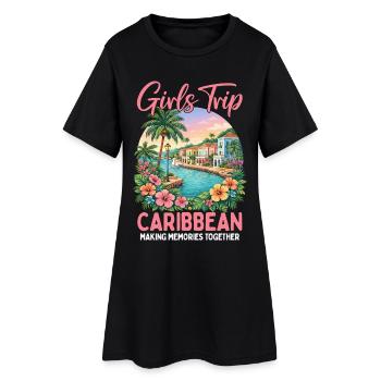 Voyage entre filles dans les Caraïbes - Robe T-shirt Femme - noir - Devant