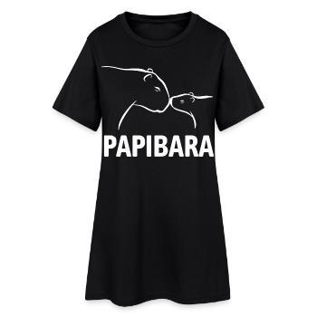 Papibara - Père et enfant capybara - Robe T-shirt Femme - noir - Devant