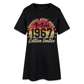 les légendes sont nées mai 1967 - Robe T-shirt Femme - noir - Devant