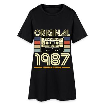 Original 1987 Limited Cassette Tape Retro Hits - Women’s T-Shirt Dress - black - Front