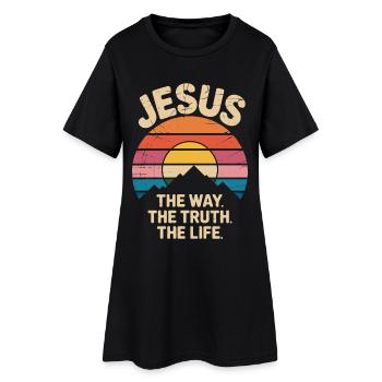Jésus Le Chemin La Vérité La Vie Verset de la Bible - Robe T-shirt Femme - noir - Devant
