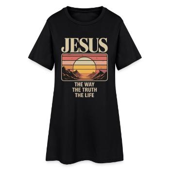 Jésus, la voie, la vérité, la vie, Jean 14:6 - Robe T-shirt Femme - noir - Devant