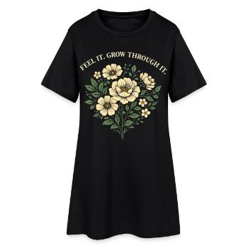 Sentez-la grandir à travers son décor floral - Robe T-shirt Femme - noir - Devant