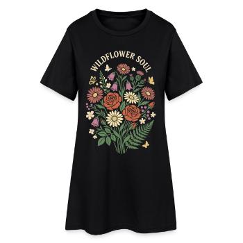 Wildflower Soul Floral Bouquet Design - Robe T-shirt Femme - noir - Devant