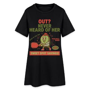 Pickleball player love pickleball OUT NEVER HEARD - Women’s T-Shirt Dress - black - Front