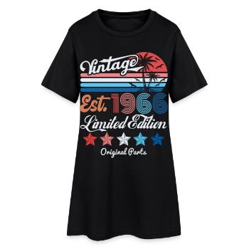 1966 Vintage Birthday Gift 60th Birthday 60 Years - Women’s T-Shirt Dress - black - Front