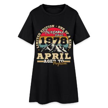 Avril 1978 Vintage Cadeau D'anniversaire - Robe T-shirt Femme - noir - Devant