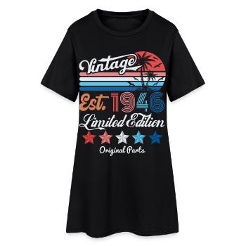 1946 Vintage Birthday Gift 80th Birthday 80 Years - Women’s T-Shirt Dress - black - Front