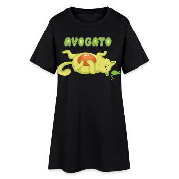 T-shirt Avogato avocat chat - Robe T-shirt Femme - noir - Devant