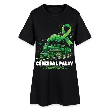 Train de sensibilisation à la paralysie cérébrale - Robe T-shirt Femme - noir - Devant
