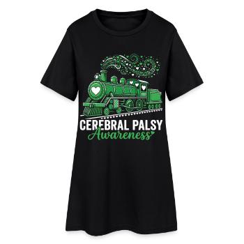 Train de sensibilisation à la paralysie cérébrale - Robe T-shirt Femme - noir - Devant