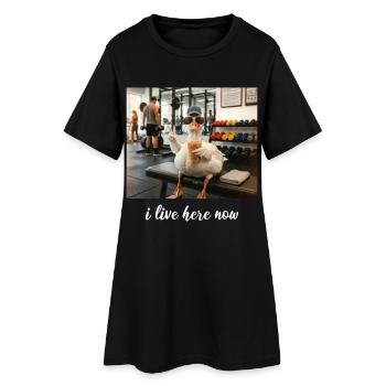 J’habite ici maintenant à la salle de sport de l’oie - Robe T-shirt Femme - noir - Devant