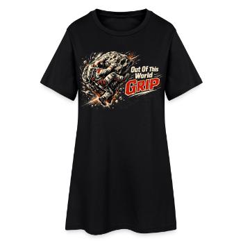 Out Of This World Grip – Astronaut beim Bouldern - Frauen T-Shirt-Kleid - Schwarz - Vorne