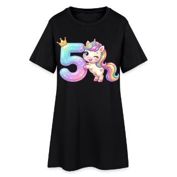 J’ai 5 ans d’anniversaire de fille licorne de Kawaii - Robe T-shirt Femme - noir - Devant