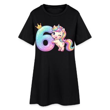J’ai 6 ans d’anniversaire de la fille licorne de Kawaii - Robe T-shirt Femme - noir - Devant