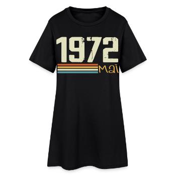 Mai 1972 - Robe T-shirt Femme - noir - Devant