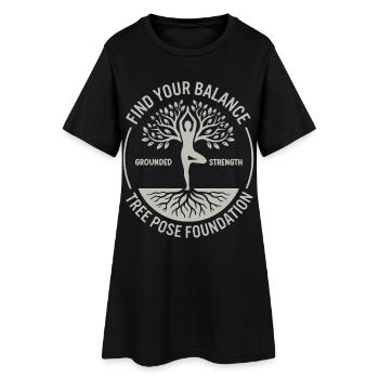 Yoga : Trouvez votre équilibre : pleine conscience - Robe T-shirt Femme - noir - Devant