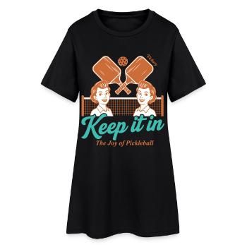 Joueur de pickleball drôle de raquettes Gardez la joie de - Robe T-shirt Femme - noir - Devant