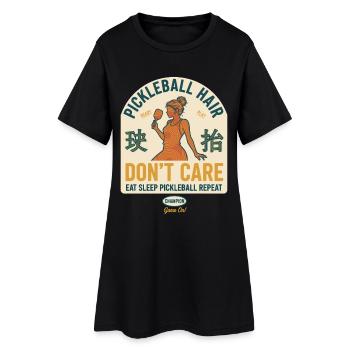 Pickleball Hair Not Care Love Pickleball Drôle - Robe T-shirt Femme - noir - Devant