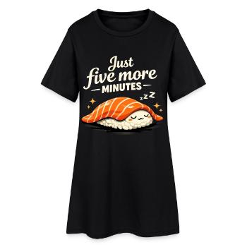 Sleeping Sushi – Encore 5 minutes de design rétro - Robe T-shirt Femme - noir - Devant